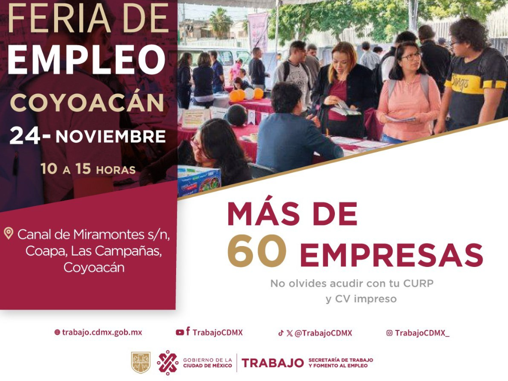 Feria del Empleo en Coyoacán, 24 de noviembre