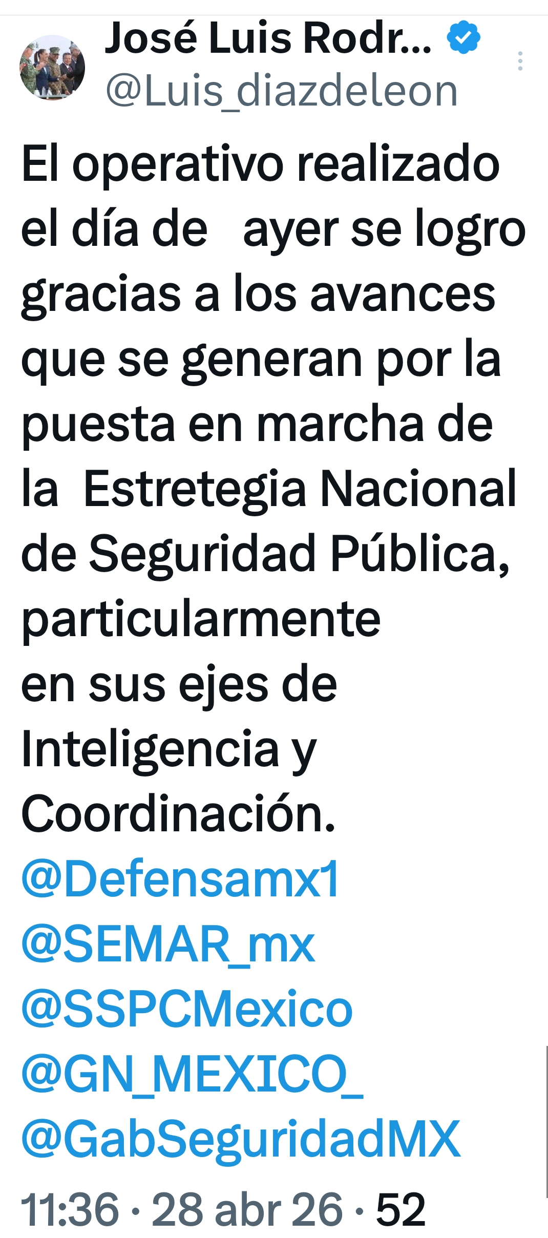 Avances de la Estrategia Nacional de Seguridad